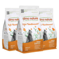 3X Almo Nature Kattenvoer Droog Life Maintenance Kip & Rijst 400 gr