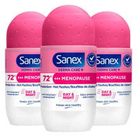 3X Sanex Deodorant Roller Dermo Menopause 53 ml