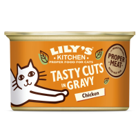 18X Lily's Kitchen Kattenvoer Nat Tasty Cuts in Saus Kip 85 gr