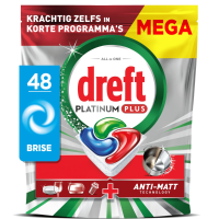 2+3 Gratis: Dreft Vaatwastabletten Platinum Plus All In One Bries 48 stuks
