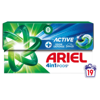 2+2 Gratis: Ariel 4in1 Wasmiddel Pods Actieve Geurbestrijding 19 stuks