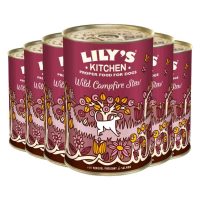 6X Lily's Kitchen Hondenvoer Nat Wild Campfire Stew Hert   Fazant   Zalm 400 gr