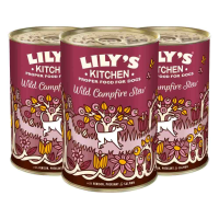 3X Lily's Kitchen Hondenvoer Nat Wild Campfire Stew Hert   Fazant   Zalm 400 gr