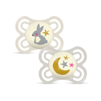 MAM Perfect Night Silikon Fopspeen Beige 0 6 mnd 2 stuks