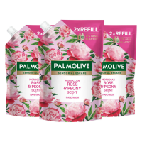 3X Palmolive Handzeep Navulling Doypack Sensorial Escape Moroccan Rose Peony 500 ml