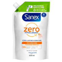 Sanex Douchegel Navulzak Zero% Nourishing 500 ml