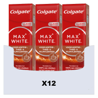 12X Colgate Tandpasta Max White For Coffee, Tea & Wine 75 ml