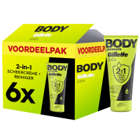 6X Gillette Labs Body+ Intimate 2 in 1 Lichaamsscheercrème en Reiniger 177 ml