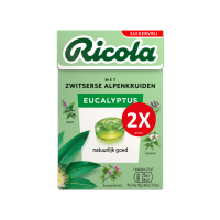 10X Ricola Keelpastilles Duo Eucalyptus Suikervrij 2 x 50 gr