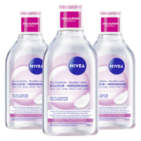 3X NIVEA Caring Micellair Water Droge Huid 400 ml
