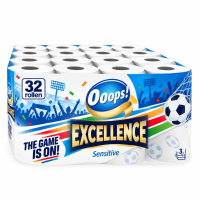 2X Ooops! Toiletpapier Excellence Sensitive Eredivisie 3 laags 16 stuks