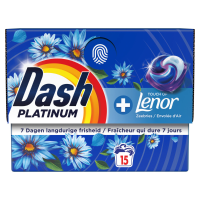 2E halve prijs2+2 gratis: Dash Wasmiddelcapsules 4in1 Platinum Pods Zeebries 15 stuks