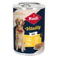 6X Rodi Hondenvoer Nat Paté Vitality Kip 400 gr