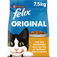 Felix Original Kattenvoer Kip, Kalkoen en Groenten 7,5 kg