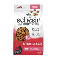 8X Schesir Monoproteïne Promo Kattenvoer Droog Sterilized Ham 400 gr