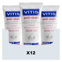 12X Vitis Tandpasta Anti Stain 50 ml