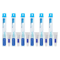 6X Vitis Tandenborstel + Mini Tandpasta Whitening