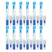 12X Vitis Tandenborstel + Mini Tandpasta Whitening