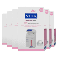 6X Vitis Waxed Dental Floss Soft 50 meter