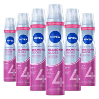 6X NIVEA Styling Spray Hold 4 Diamond Gloss Care 250 ml