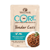 Wellness Core Kattenvoer nat Tender Cuts Kip & Zalm 85 gr