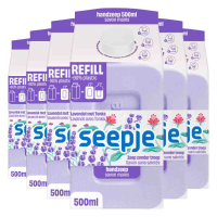 6X Seepje Handzeep Refill Pak Lavendel 500 ml