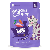 Edgard & Cooper Kat Adult Saus Pouch Eend & Kalkoen 85 gr