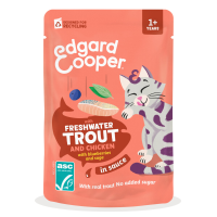 12X Edgard & Cooper Kat Adult Saus Pouch Forel & Kip 85 gr
