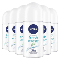 6X NIVEA Deodorant Roller Fresh Energy 50 ml