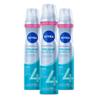 3X NIVEA Styling Spray Hold 4 Volume Care 250 ml