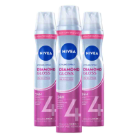 3X NIVEA Styling Spray Hold 4 Diamond Gloss Care 250 ml