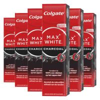 6X Colgate Tandpasta Max White Active Charcoal 75 ml