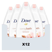 12X Dove Badcrème Amandelmelk & Hibiscus 450 ml