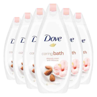 6X Dove Badcrème Amandelmelk & Hibiscus 450 ml