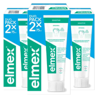 3X Elmex Tandpasta Sensitive Duopack 2 x 75 ml
