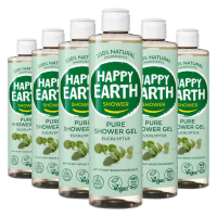 6X Happy Earth 100% Natuurlijke Douchegel Eucalyptus 300 ml