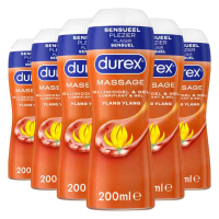 6X Durex 2 In 1 Massageolie en Glijmiddel Ylang Ylang 200 ml