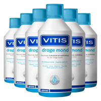 6X Vitis Mondwater Droge Mond 500 ml