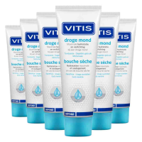 6X Vitis Tandpasta Droge Mond 75 ml