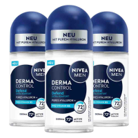 3X NIVEA Deodorant Roller For Men Derma Control Defend 50 ml