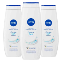 3X NIVEA Badcrème Creme Soft 650 ml