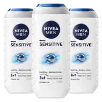 3X NIVEA Men Shampoo & Douchegel 3in1 Sensitive 250 ml