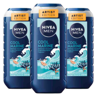 3X NIVEA Men Shampoo & Douchegel 3in1 Cool Marine 250 ml