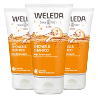 3X WELEDA Kids 2in1 Shampoo & Body Wash Blije Sinaasappel 150 ml