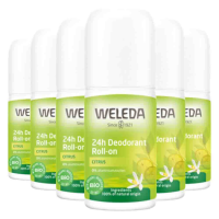 6X WELEDA 24h Roll On Deodorant Citrus 50 ml