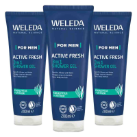 3X WELEDA Men Active Fresh 3 in 1 Douchegel 200 ml