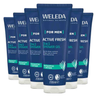 6X WELEDA Men Active Fresh 3 in 1 Douchegel 200 ml