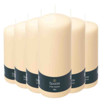 6X SPAAS Cilinderkaars Ivoor 60/150 mm ± 45 branduren