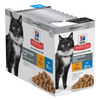 Hill's Science Plan Kattenvoer Nat Mature Adult 7+ Sterilised Kip en Zeevis 12x85 gr