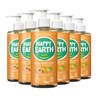 6X Happy Earth 100% Natuurlijke Handzeep Rose Petitgrain 300 ml